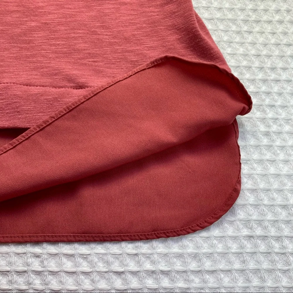 J Crew Tiered Keyhole Tunic Tank Top Rose Deep Pink Womens Medium